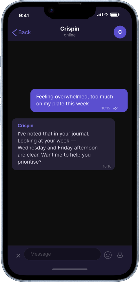 Crispin app screenshot